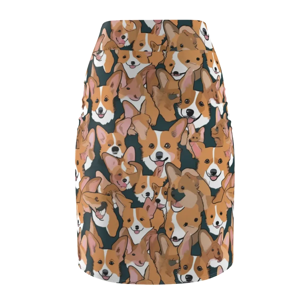 Paws in Formation on Pencil Skirt — Back