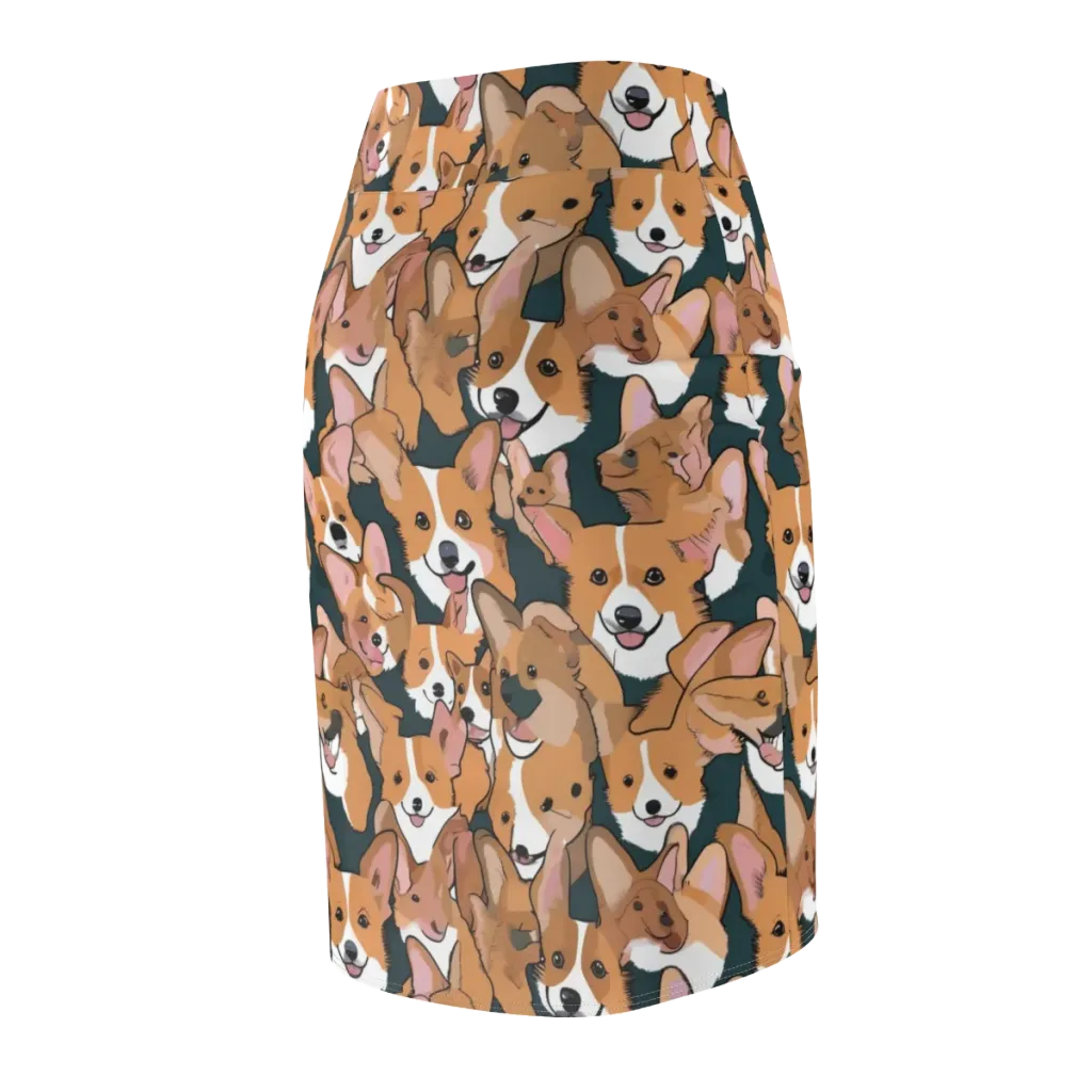 Paws in Formation on Pencil Skirt — Back Side