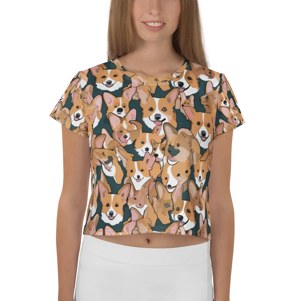 Paws in Formation on Crop Tee — Front
