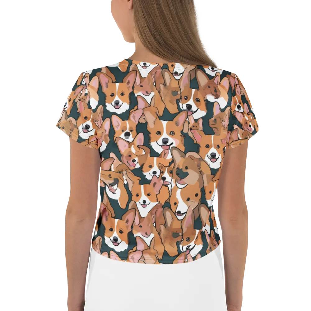 Paws in Formation on Crop Tee — Back