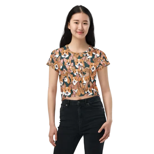 Paws in Formation on a Crop Tee