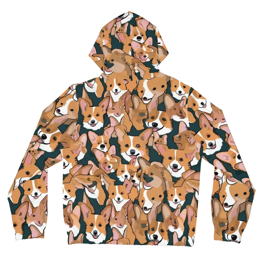 Paws in Formation on Women's Full-Zip Hoodie — Back