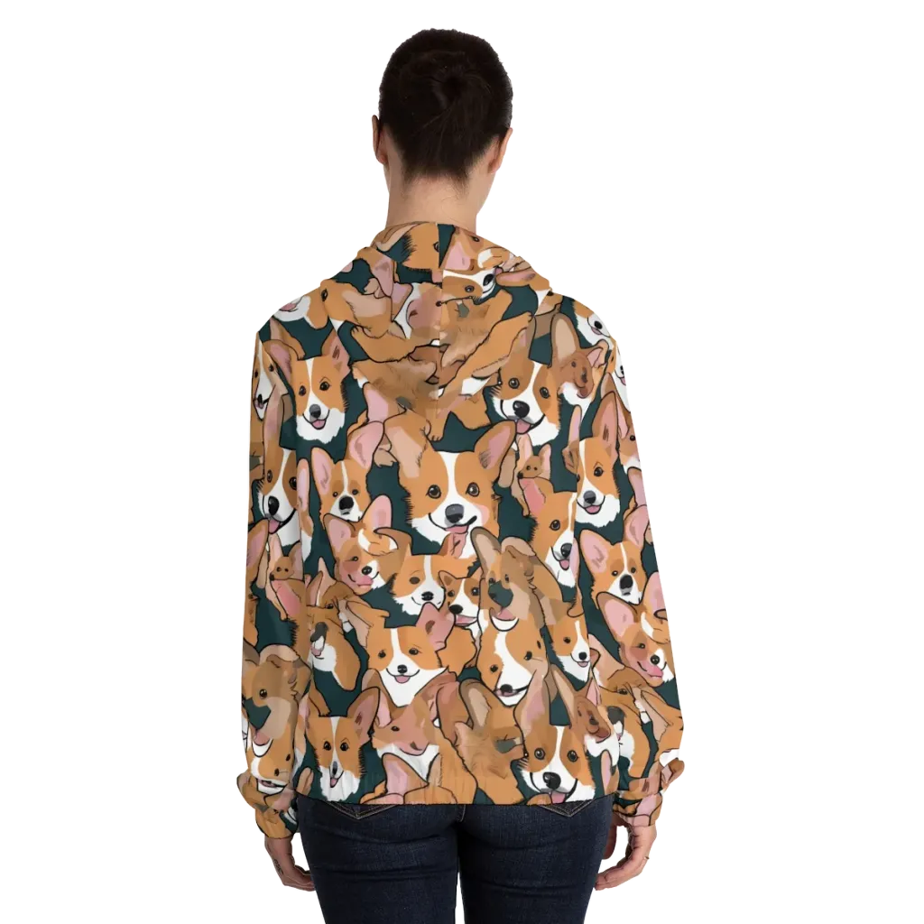 Paws in Formation on Women's Full-Zip Hoodie — Back On Person