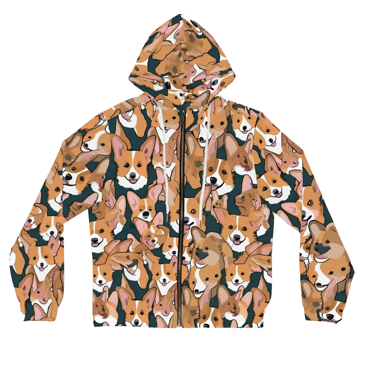 Paws in Formation on Women's Full-Zip Hoodie — Front