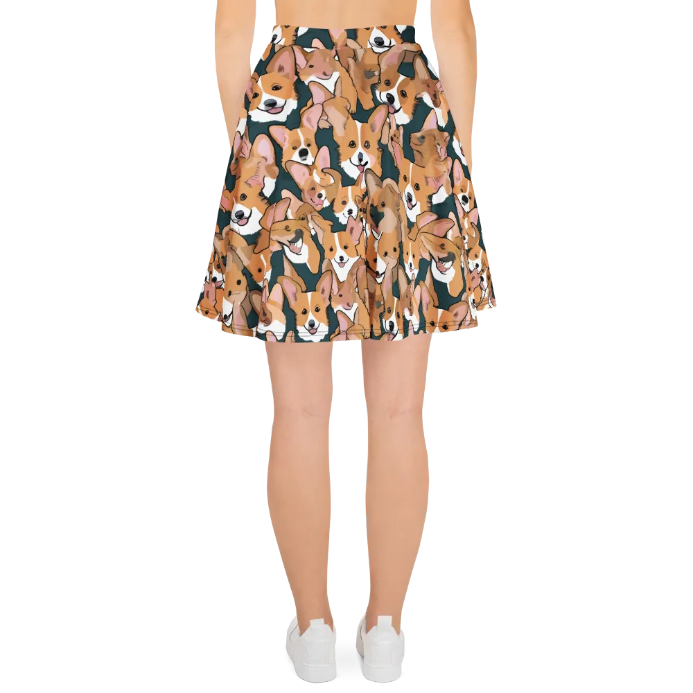 Paws in Formation on Skater Skirt — Back