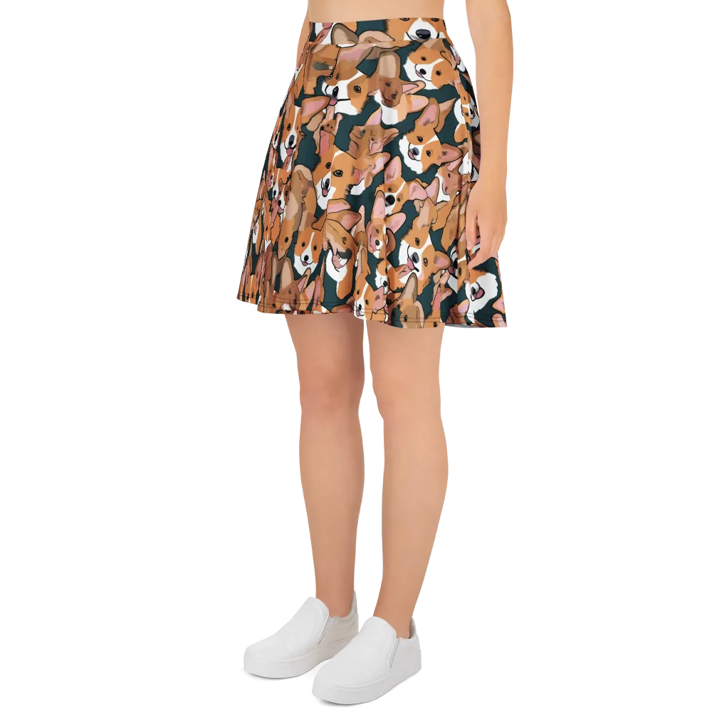 Paws in Formation on Skater Skirt — Left