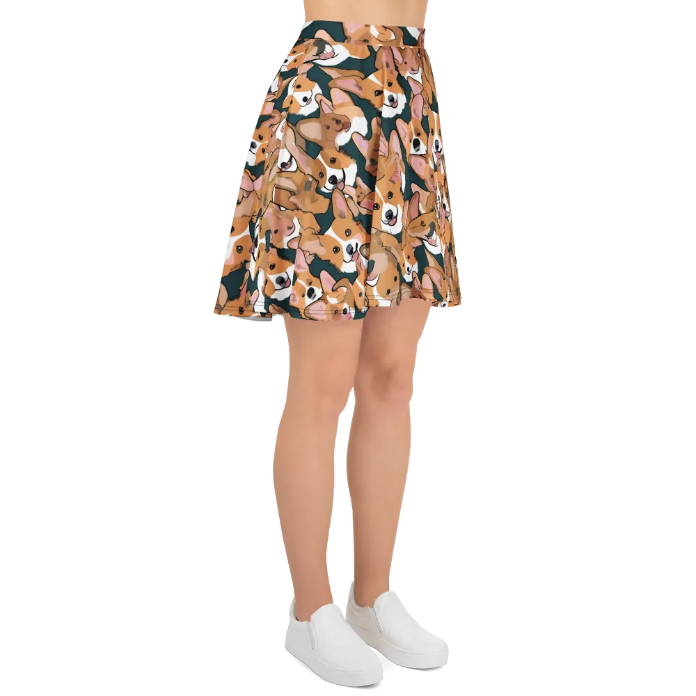 Paws in Formation on Skater Skirt — Right