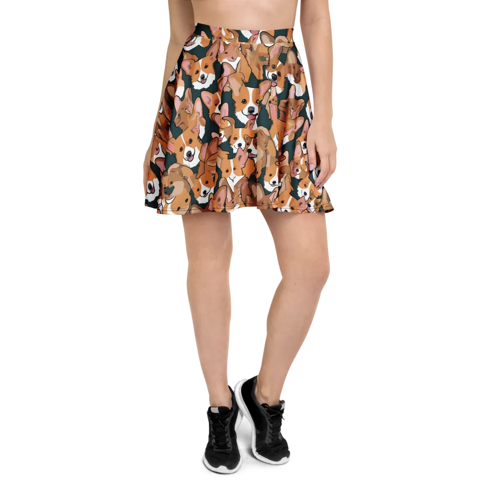 Paws in Formation on Skater Skirt — Front