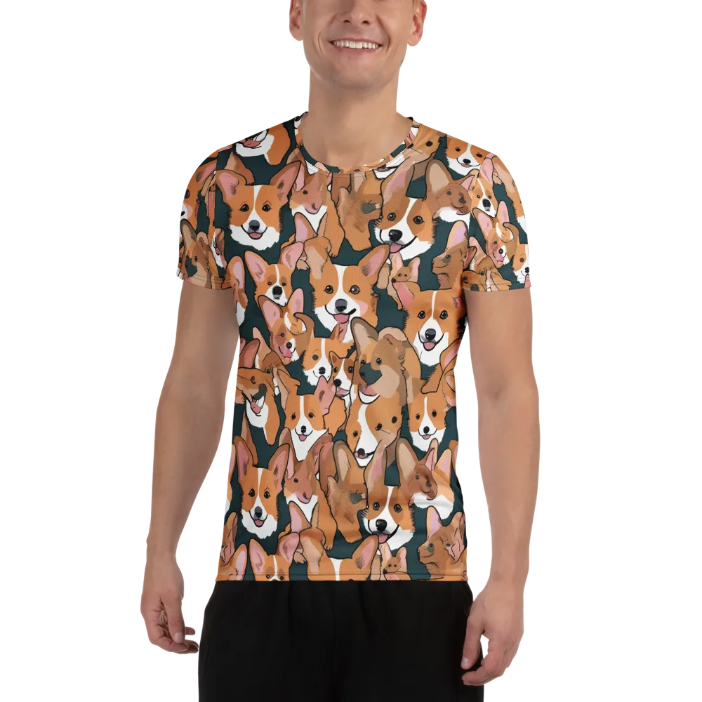 Paws in Formation on Men's Athletic T-Shirt — Front