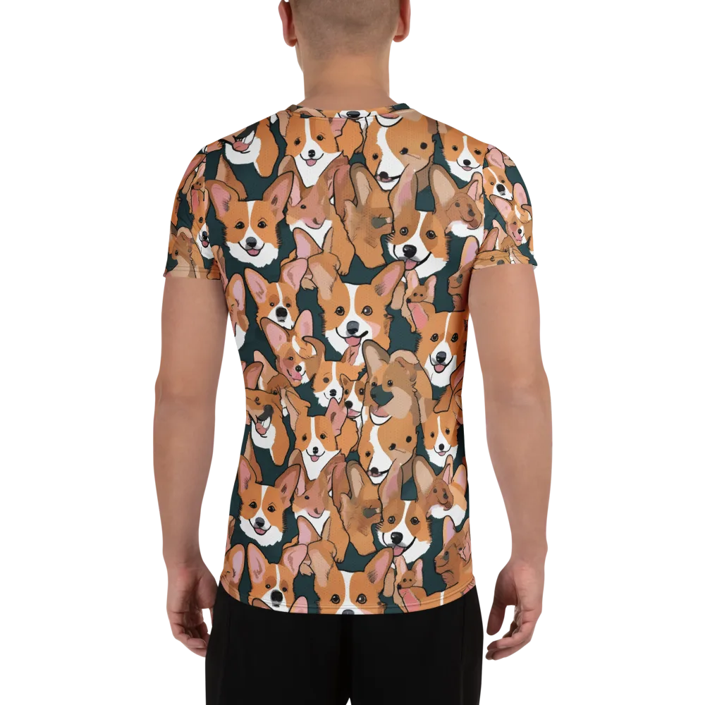 Paws in Formation on Men's Athletic T-Shirt — Back