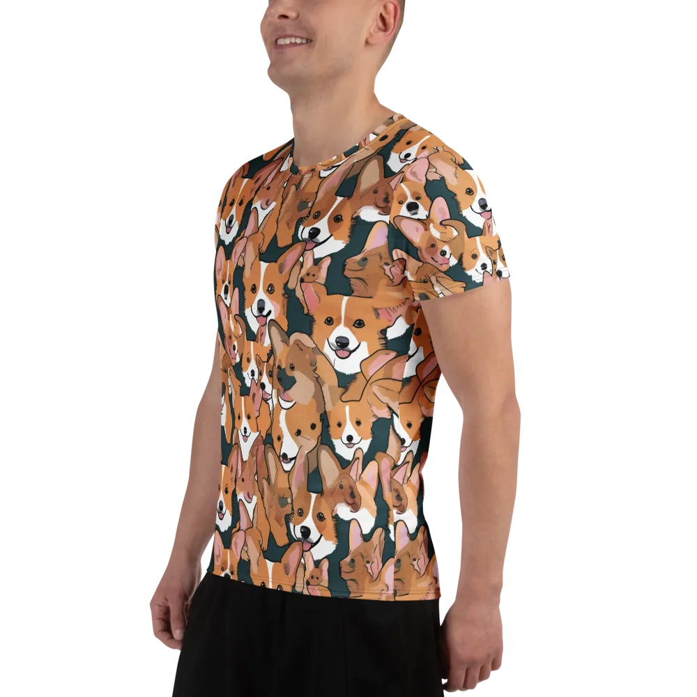 Paws in Formation on Men's Athletic T-Shirt — Left