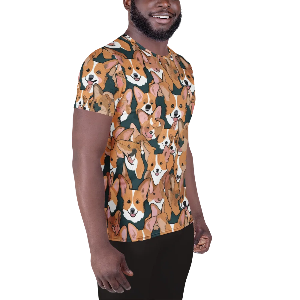 Paws in Formation on Men's Athletic T-Shirt — Right