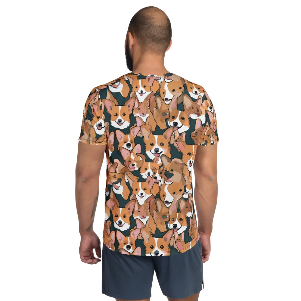 Paws in Formation on Men's Athletic T-Shirt — Back