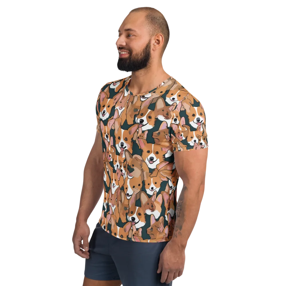 Paws in Formation on Men's Athletic T-Shirt — Left