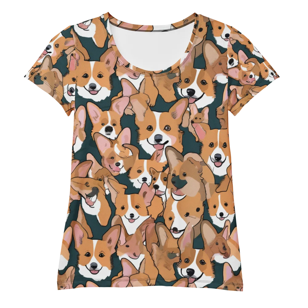 Paws in Formation on Women's Athletic T-Shirt — Front