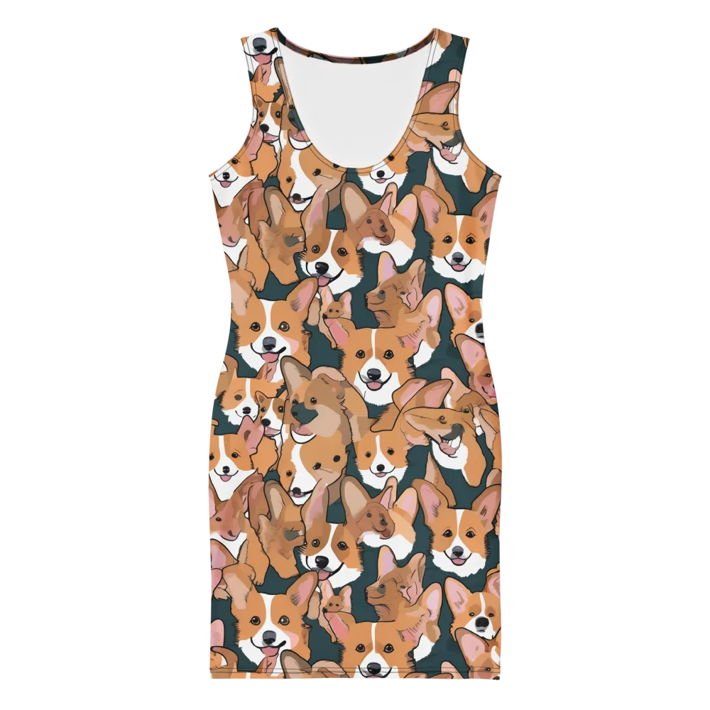 Paws in Formation on Bodycon Dress — Front