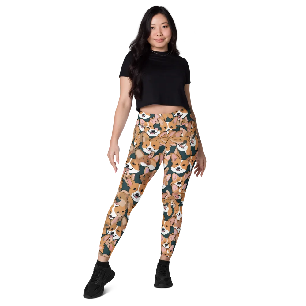 Paws in Formation on Leggings with Pockets — Front