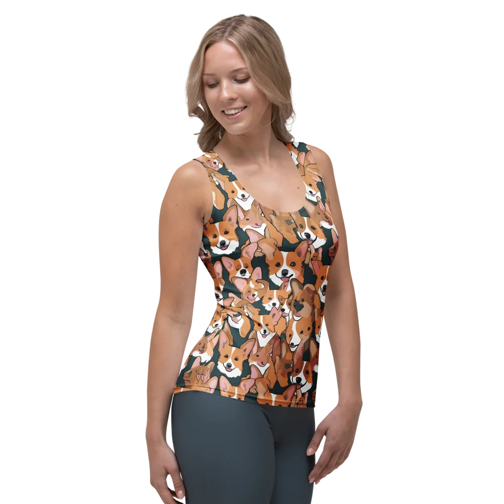 Paws in Formation on Women's Tank Top — Right Front