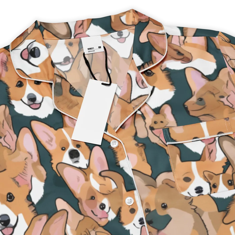 Paws in Formation on Women's Short Sleeve Pajama Top — Product details
