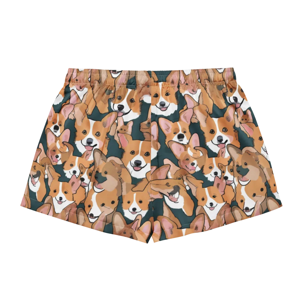 Paws in Formation on Women's Pajama Shorts — Back