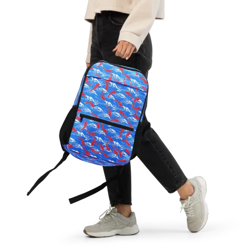 Crimson Koi Current on a Utility Backpack