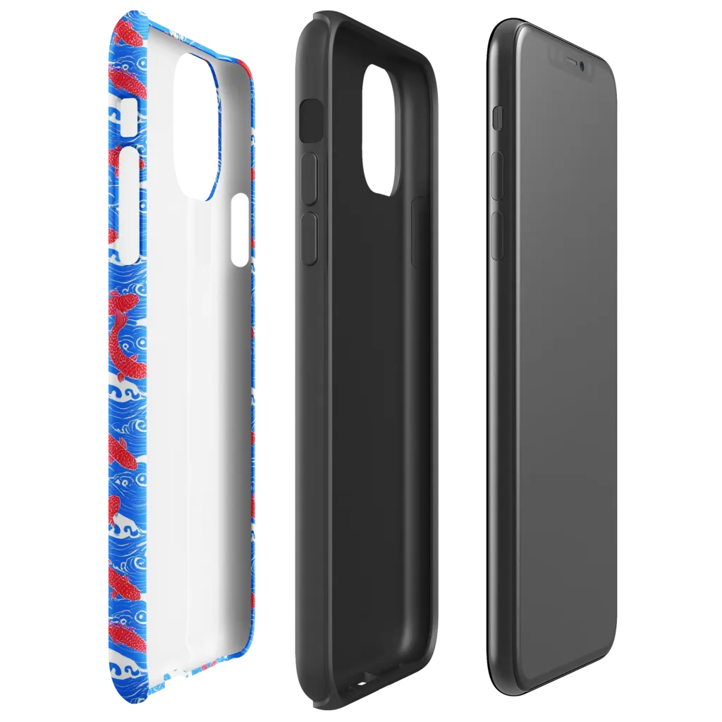 Crimson Koi Current on Tough Case for iPhone® — Right