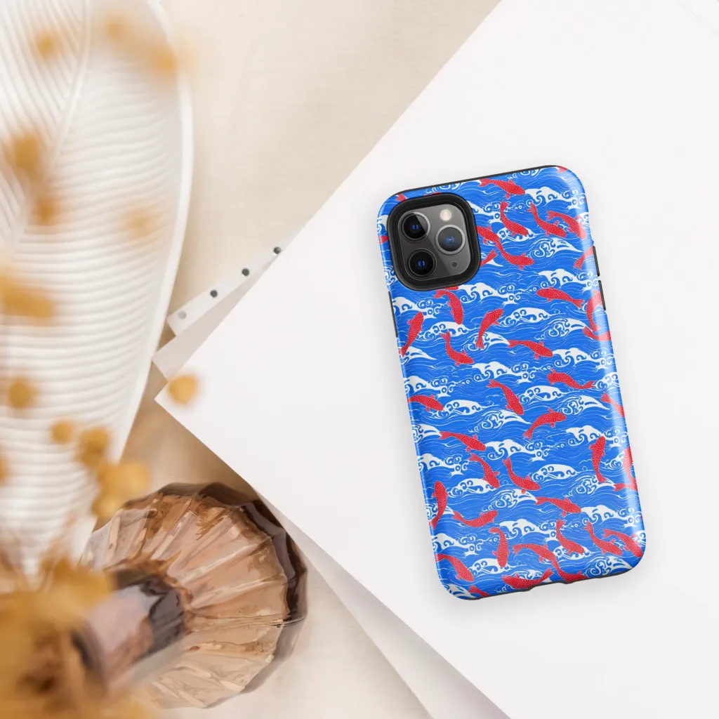 Crimson Koi Current on Tough Case for iPhone® — Front