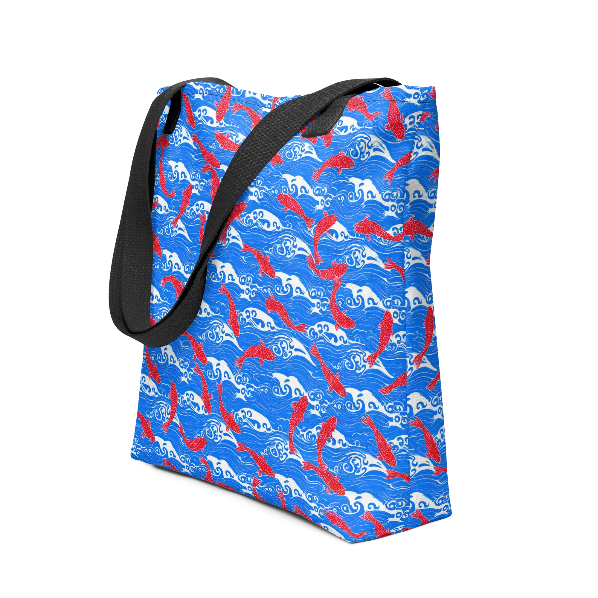 Crimson Koi Current on Tote Bag — Front