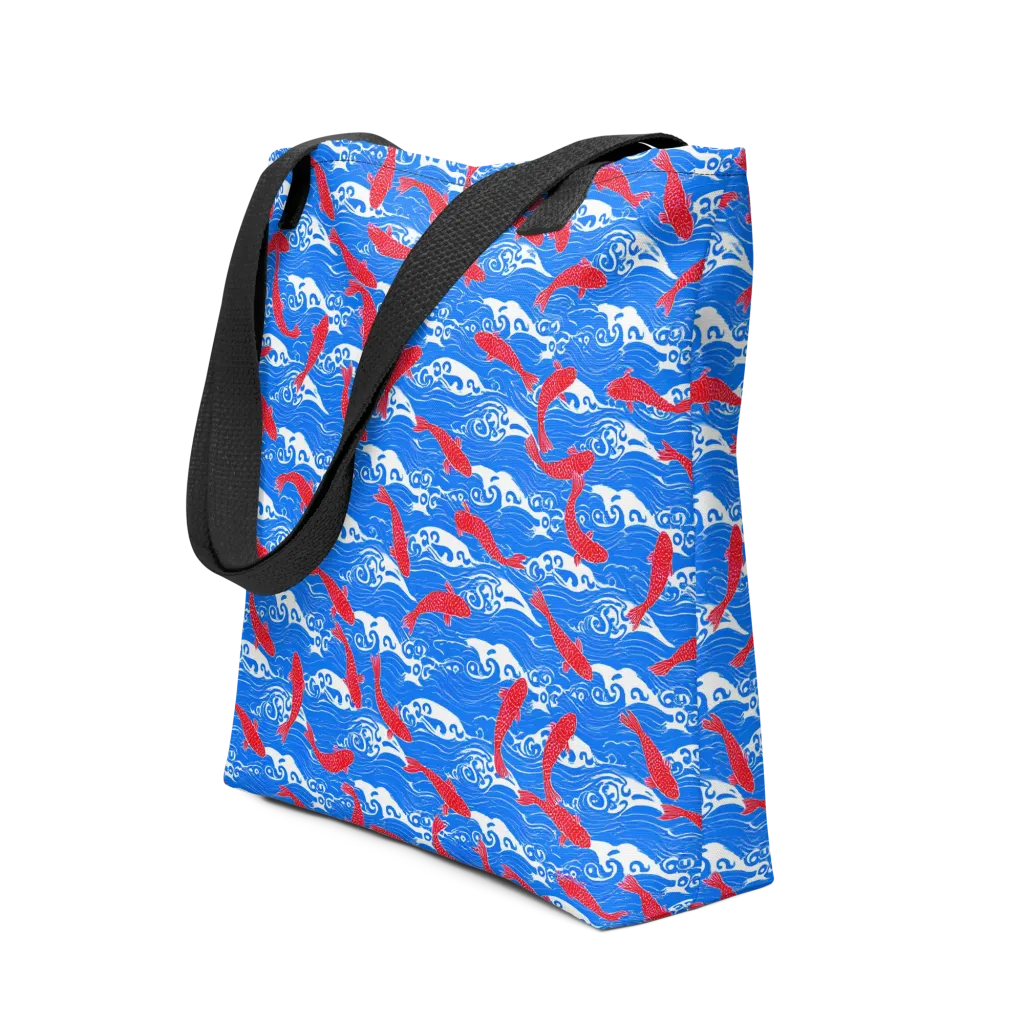 Crimson Koi Current on Tote Bag — Front
