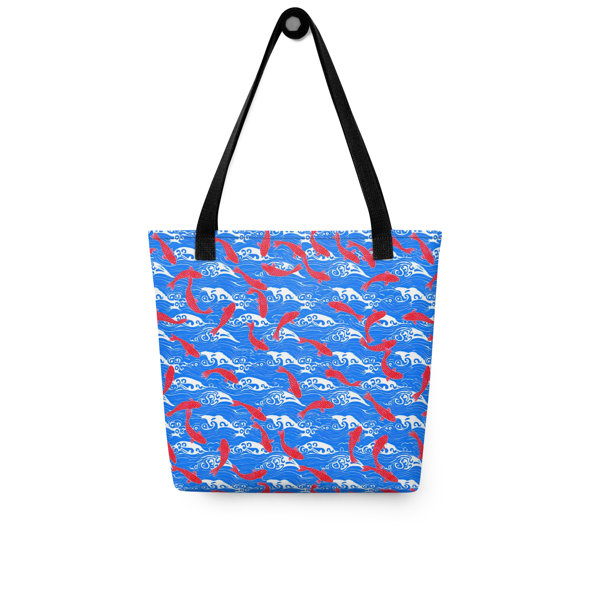 Crimson Koi Current on Tote Bag — Front