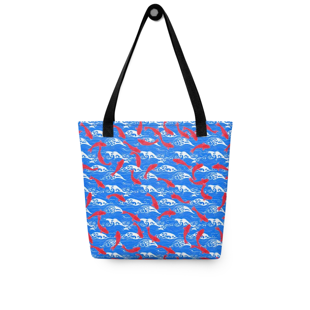 Crimson Koi Current on Tote Bag — Front
