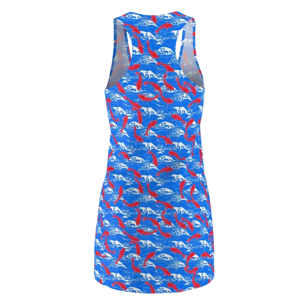 Crimson Koi Current on Racerback Dress — Back