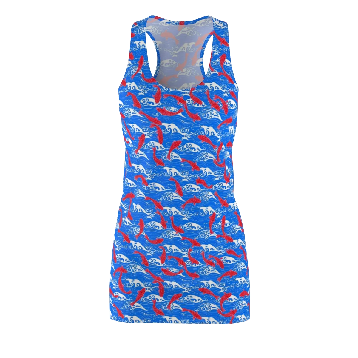 Crimson Koi Current on Racerback Dress — Front