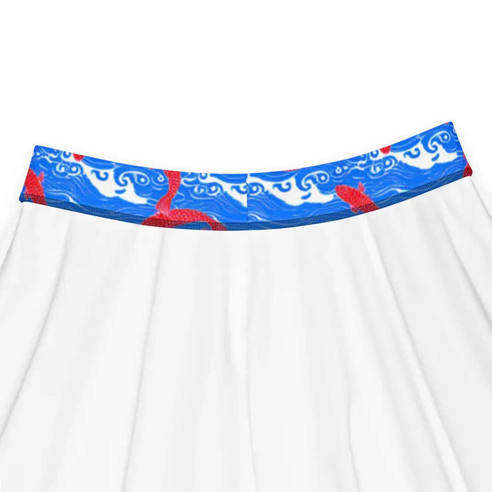 Crimson Koi Current on Skater Skirt — Product details