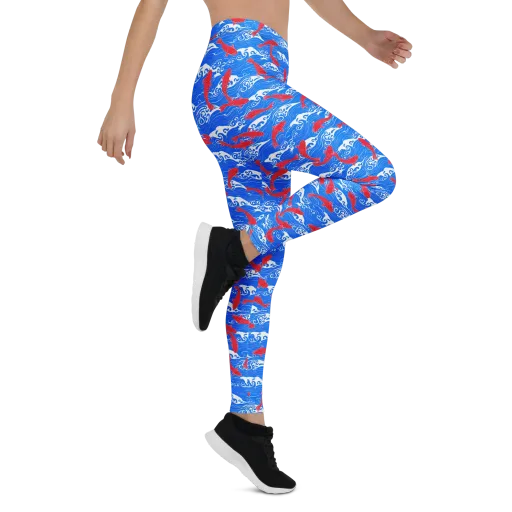 Crimson Koi Current on a Leggings