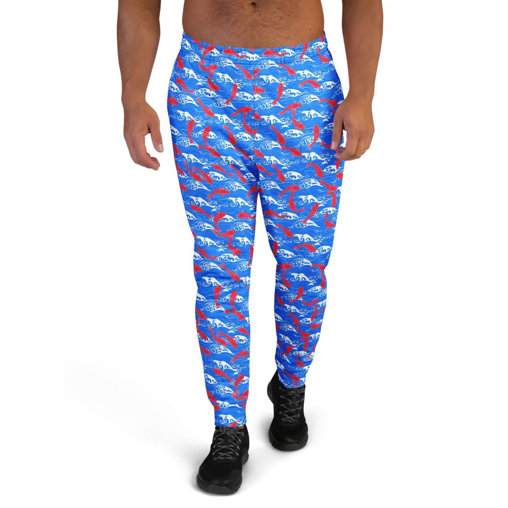 Crimson Koi Current on Men's Joggers — Front