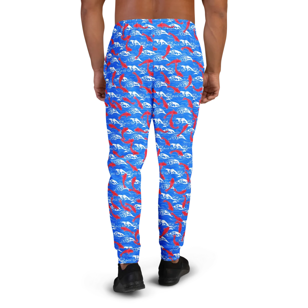 Crimson Koi Current on Men's Joggers — Back