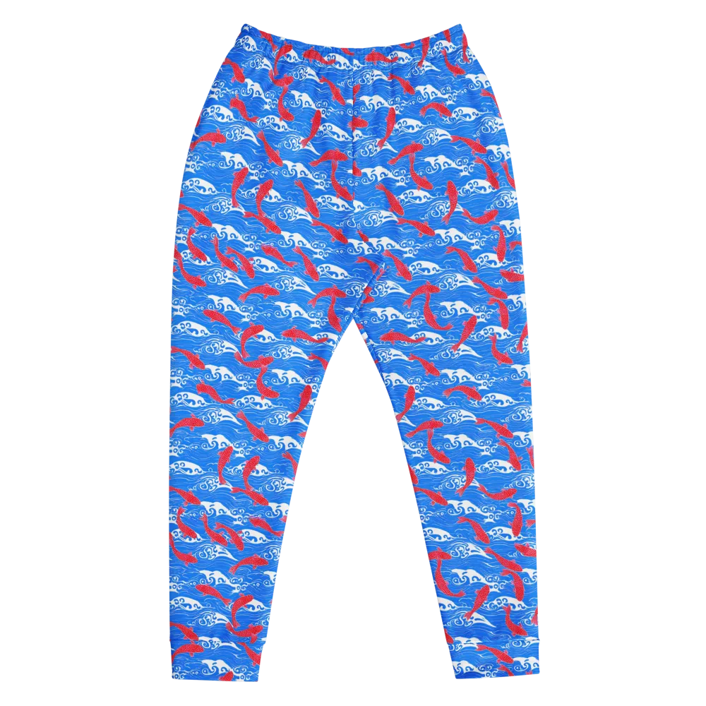 Crimson Koi Current on Men's Joggers — Front