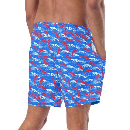 Crimson Koi Current on a Swim Trunks