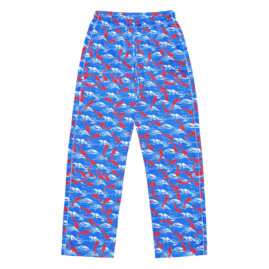 Crimson Koi Current on Women's Pajama Pants — Front