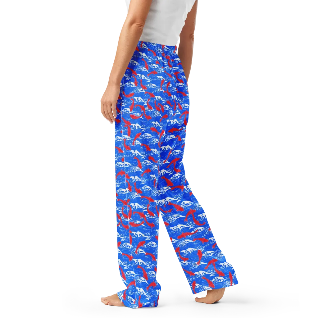 Crimson Koi Current on Women's Pajama Pants — Left