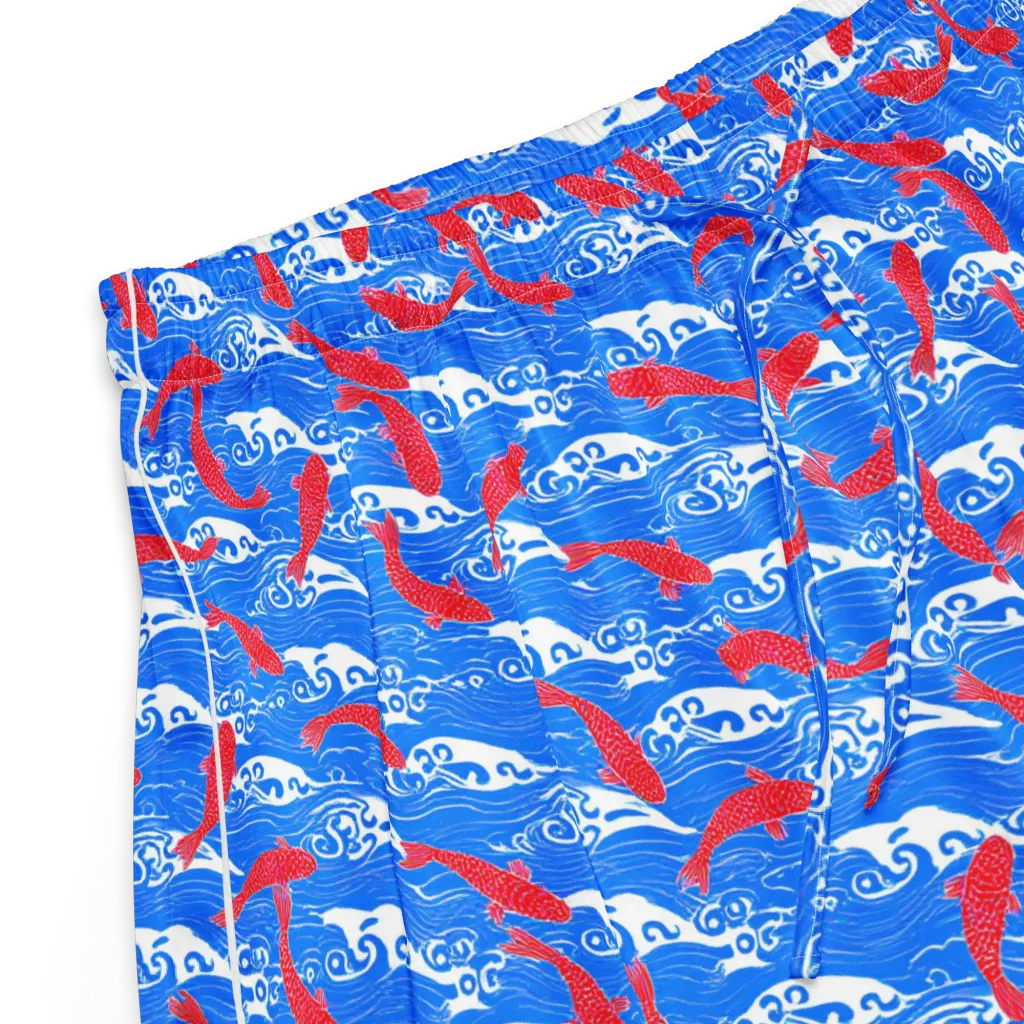 Crimson Koi Current on Women's Pajama Shorts — Product details
