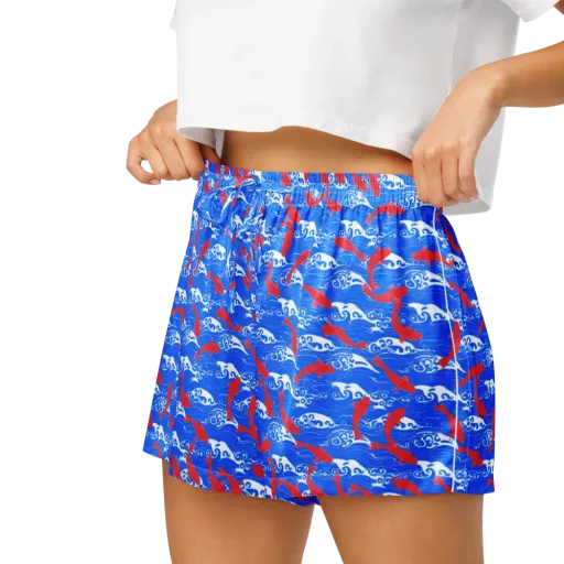 Crimson Koi Current on a Women's Pajama Shorts