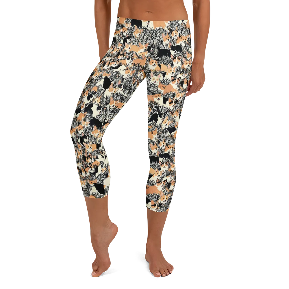 Corgi Country on Capri Leggings — Front
