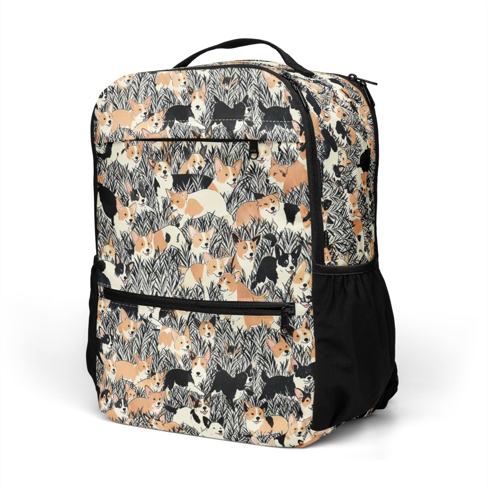 Corgi Country on Utility Backpack — Left Front
