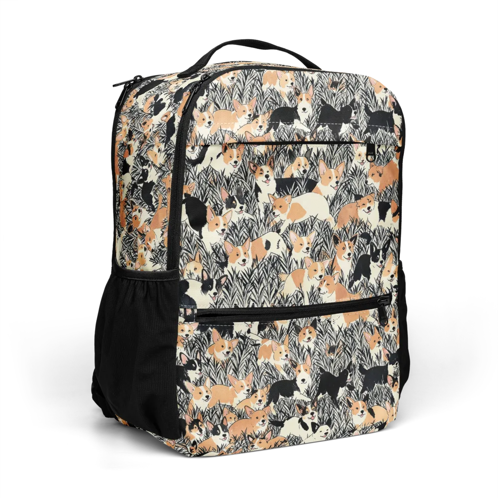 Corgi Country on Utility Backpack — Right Front