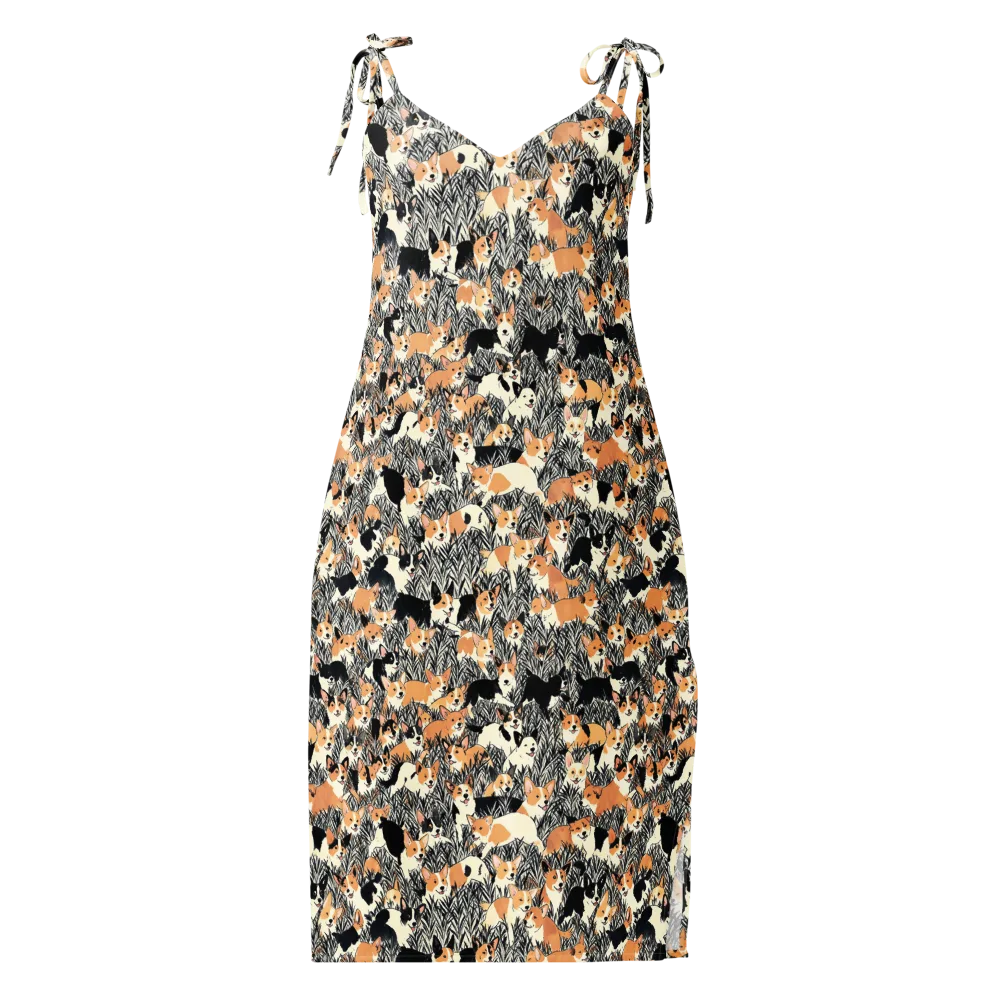 Corgi Country on Slip Dress — Front