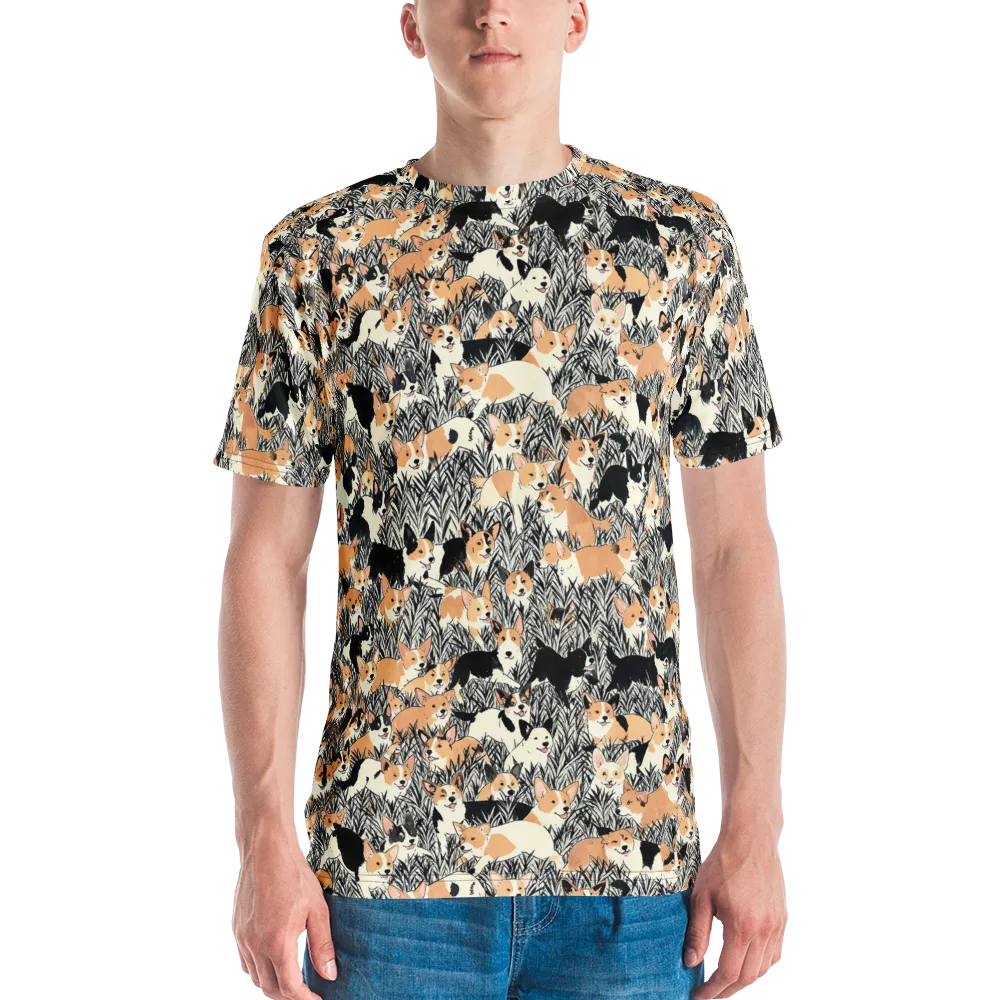 Corgi Country on Men's Crew Neck T-Shirt — Front