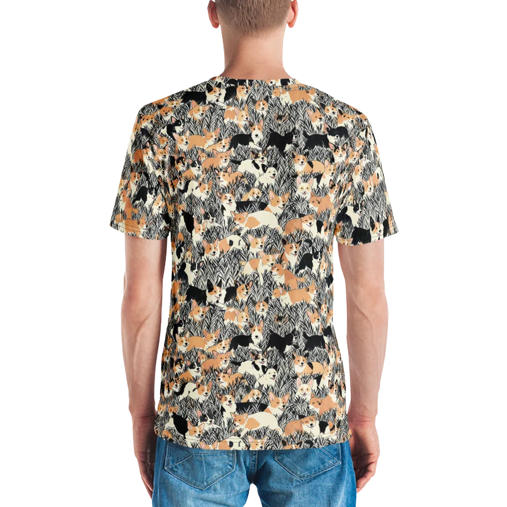 Corgi Country on Men's Crew Neck T-Shirt — Back