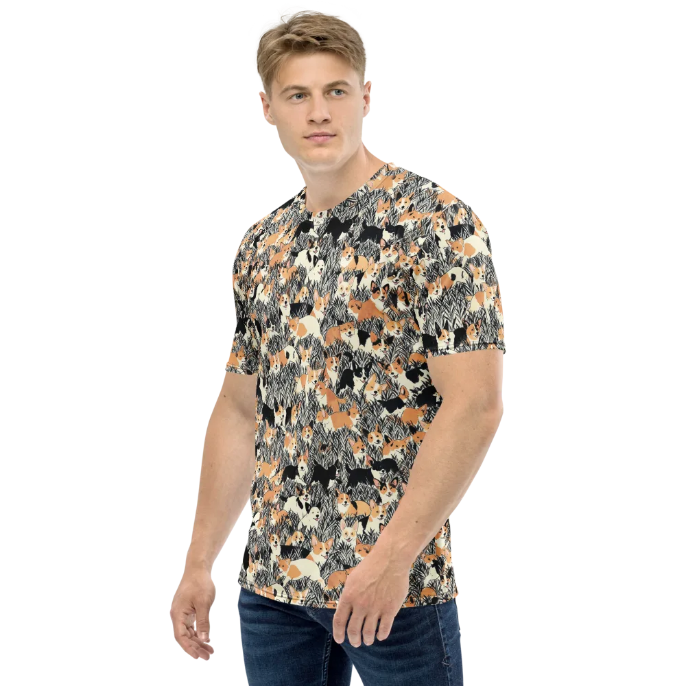 Corgi Country on Men's Crew Neck T-Shirt — Left